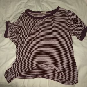 Maroon and white t shirt